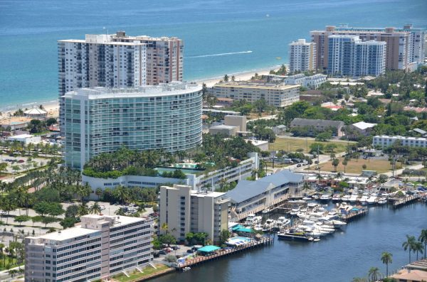 A stunning aerial view of Pompano Beach, a prime location for South Florida real estate prospecting.