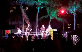 A band playing on the beach in Pompano Beach