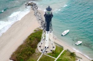 Historic Hillsboro Lighthouse on the North end of Pompano Beach
